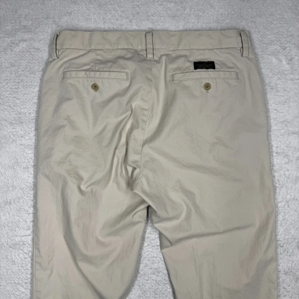 Banana Republic Emerson Flat Front All‎ Cotton Chino Pants Ivory Men's 33x32